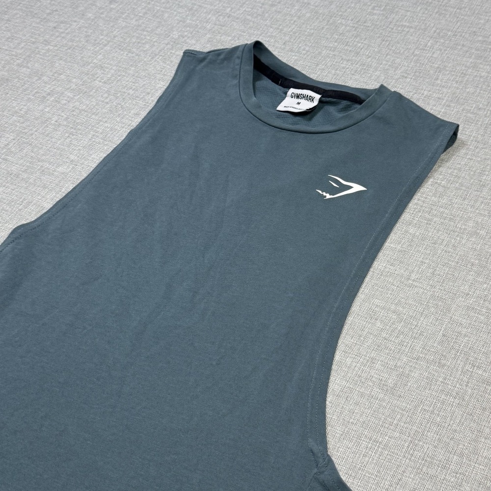 Gymshark Tank Shirt Mens M Blue Sleeveless Crewneck Performance Training